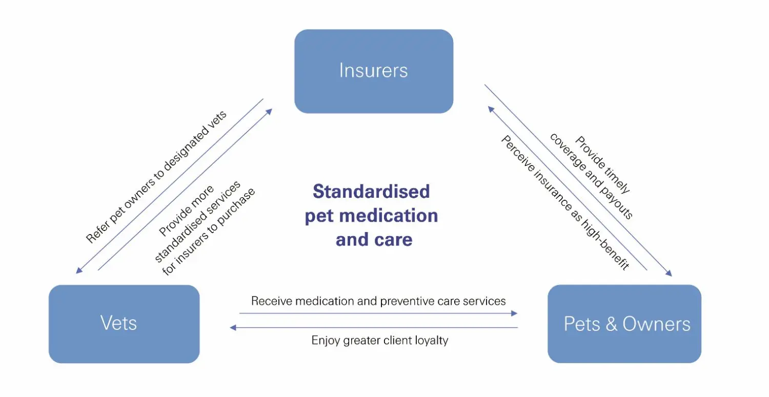 This infographic shouws the standardised pet medication and care. This infographic belongs to the Swiss Re Institute Expertise Publication "Pet insurance in China".