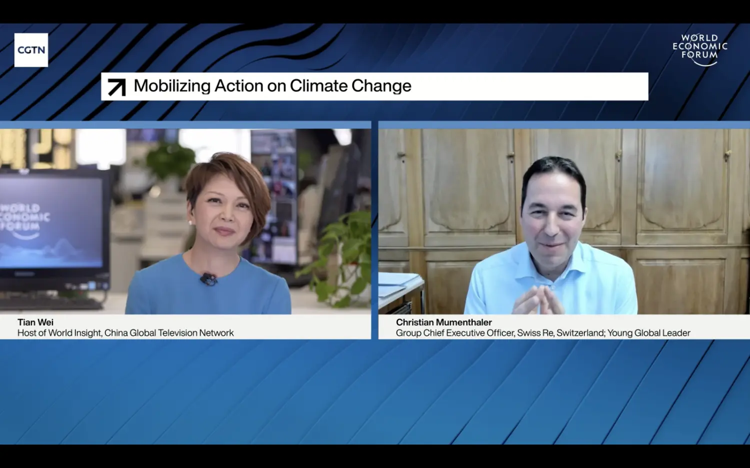 Christian Mumenthaler speaks at Davos Agenda virtual panel with other young climate leaders from the business.