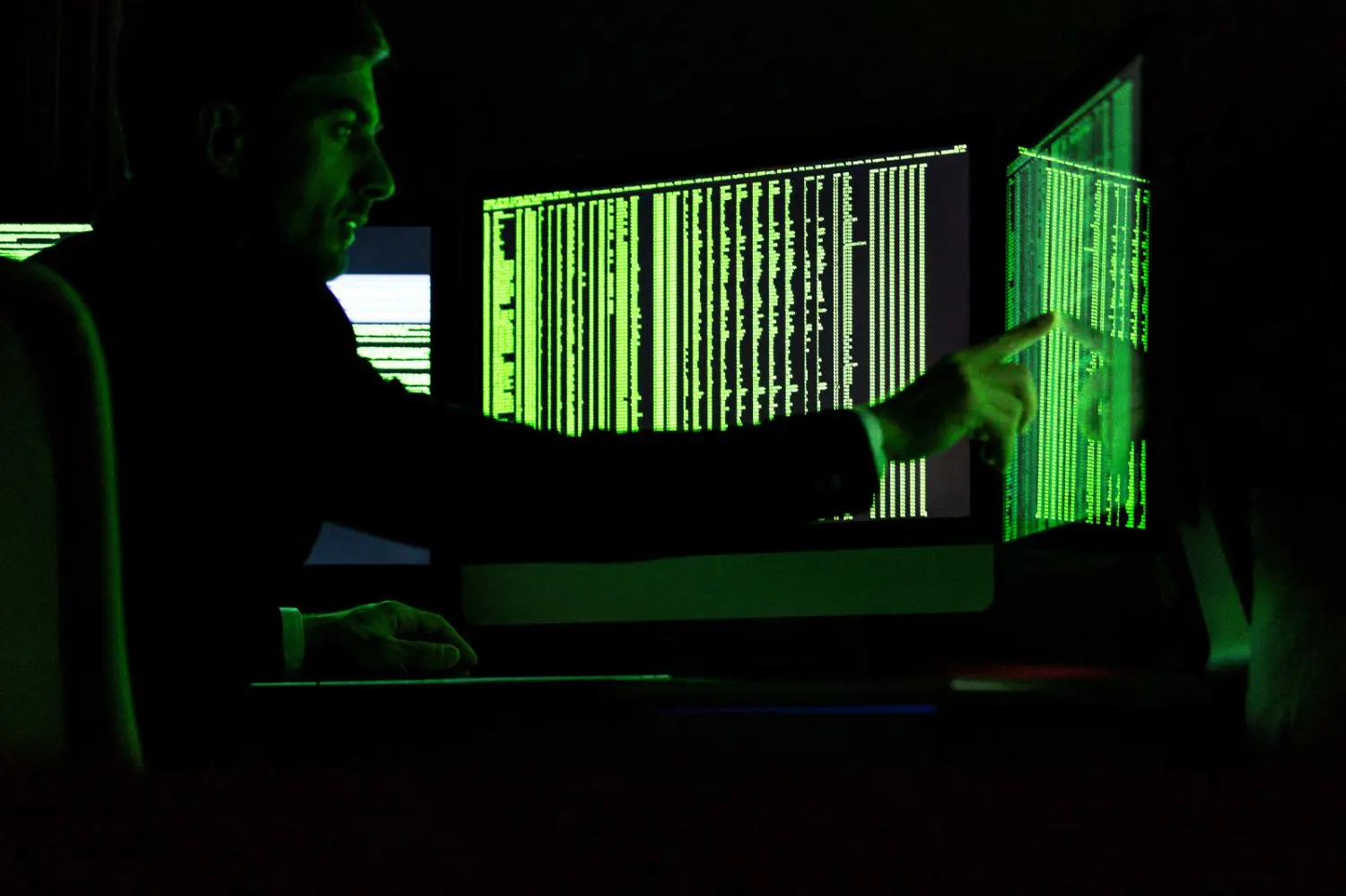 Worker at metro control station