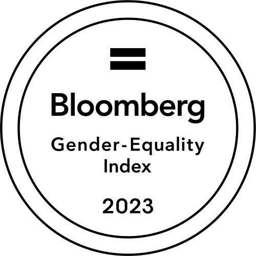 Logo of Bloomberg gender equality index 2023.